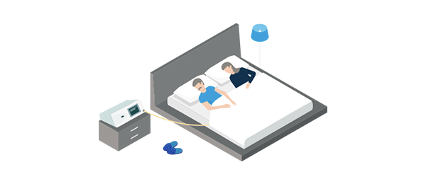 PD patient and partner sleeping during APD therapy